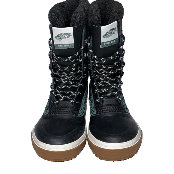 Vans Standard Snow MTE Boots Black Duck Green Snow Boots Men’s Size 8 Leather - Picture 3 of 16